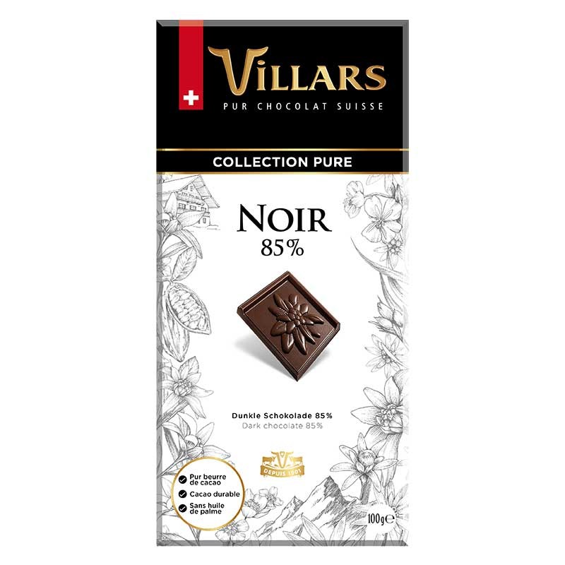 Villars Pure Noir Dunkle Schokolade 85% 100 g online kaufen bei Kaffee Rauscher