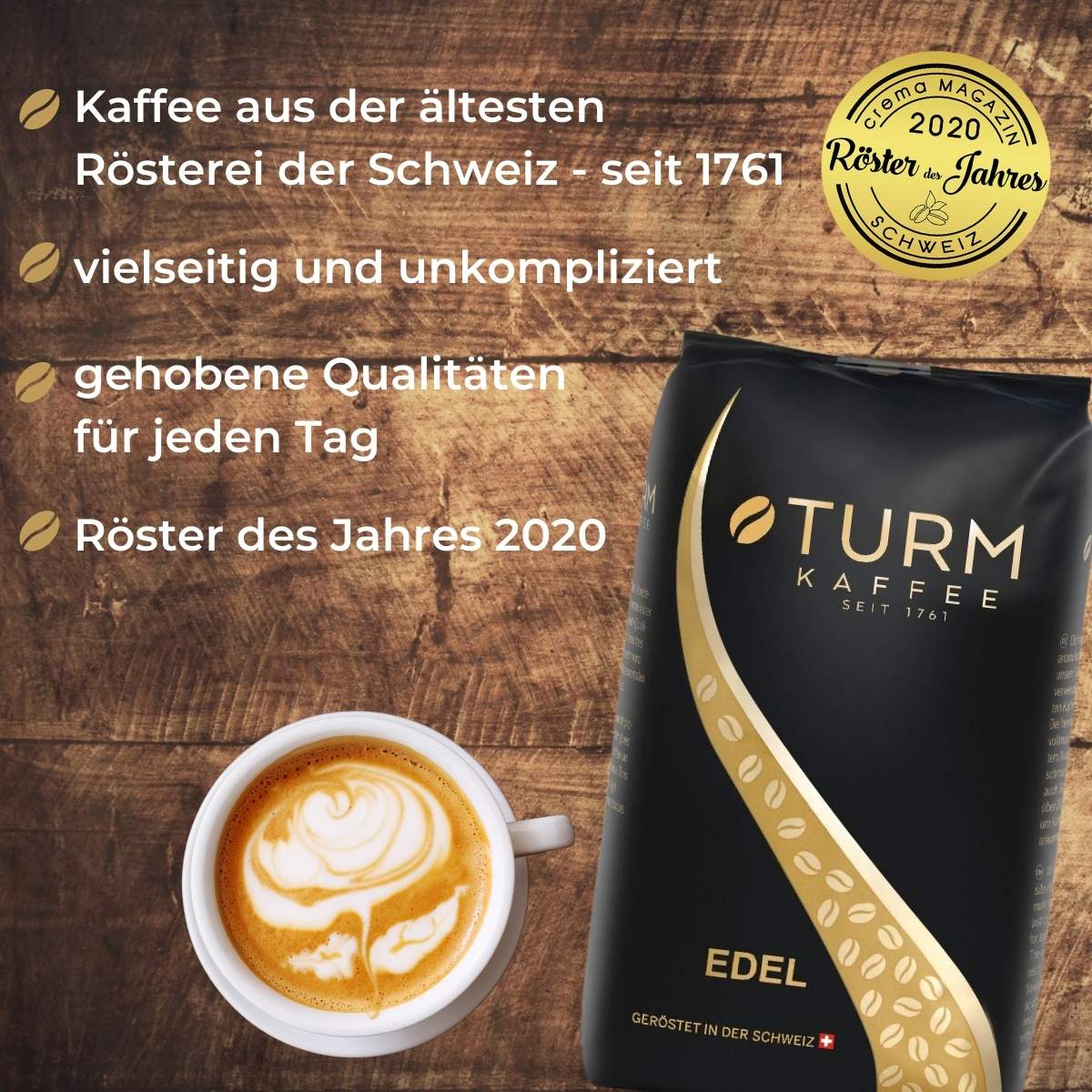 Turm Kaffee Crema Schümli Kaffee 1000g Bohnen
