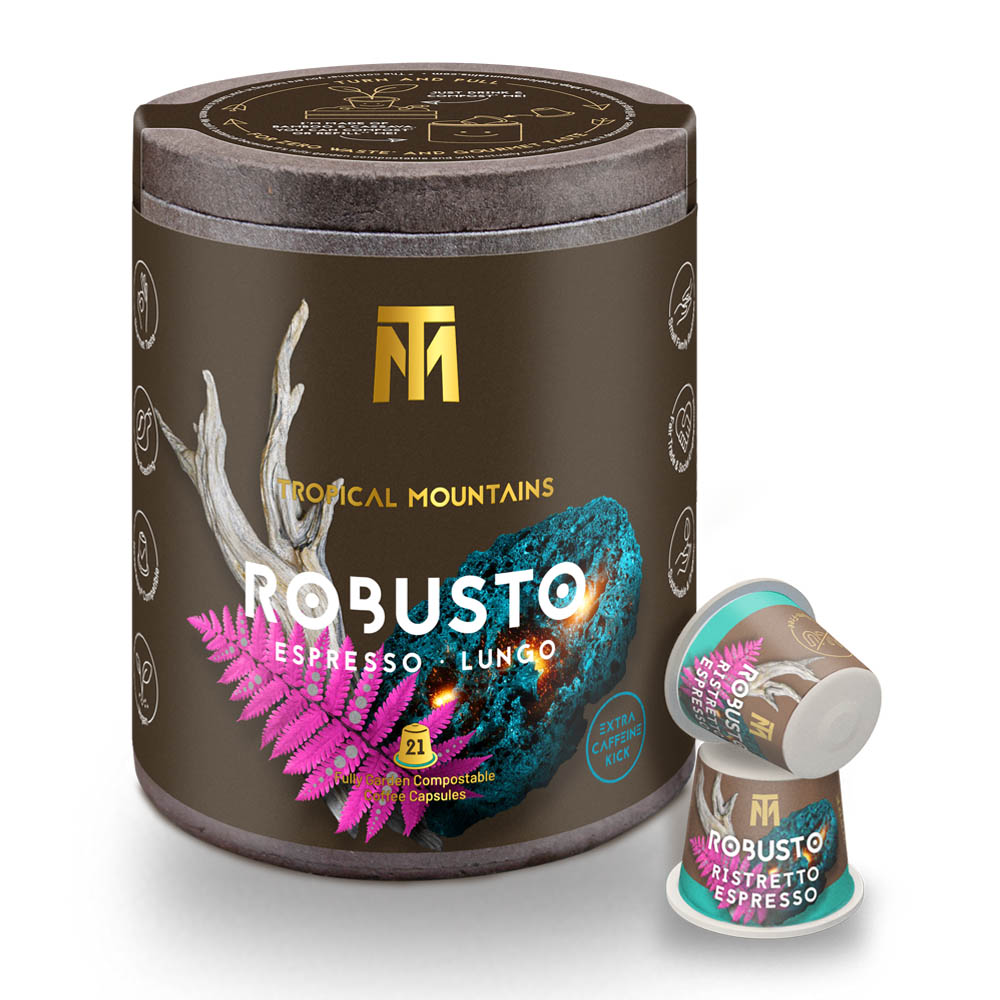 Tropical Mountains Robusto Fair Trade Kaffee-Kapseln 21 Stück online kaufen bei Kaffee Rauscher