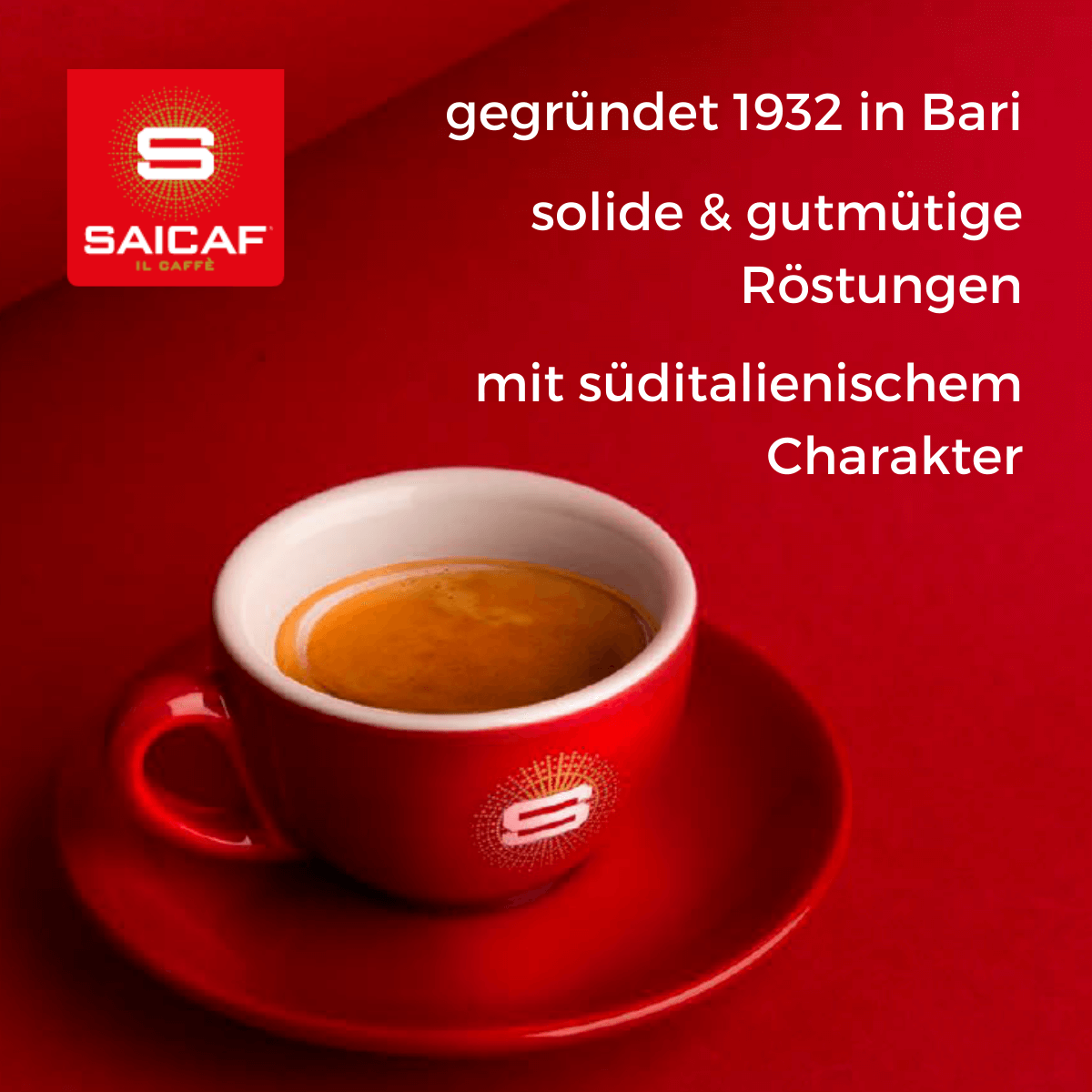 Saicaf Cappuccino-Tasse schwarz plus Untertasse