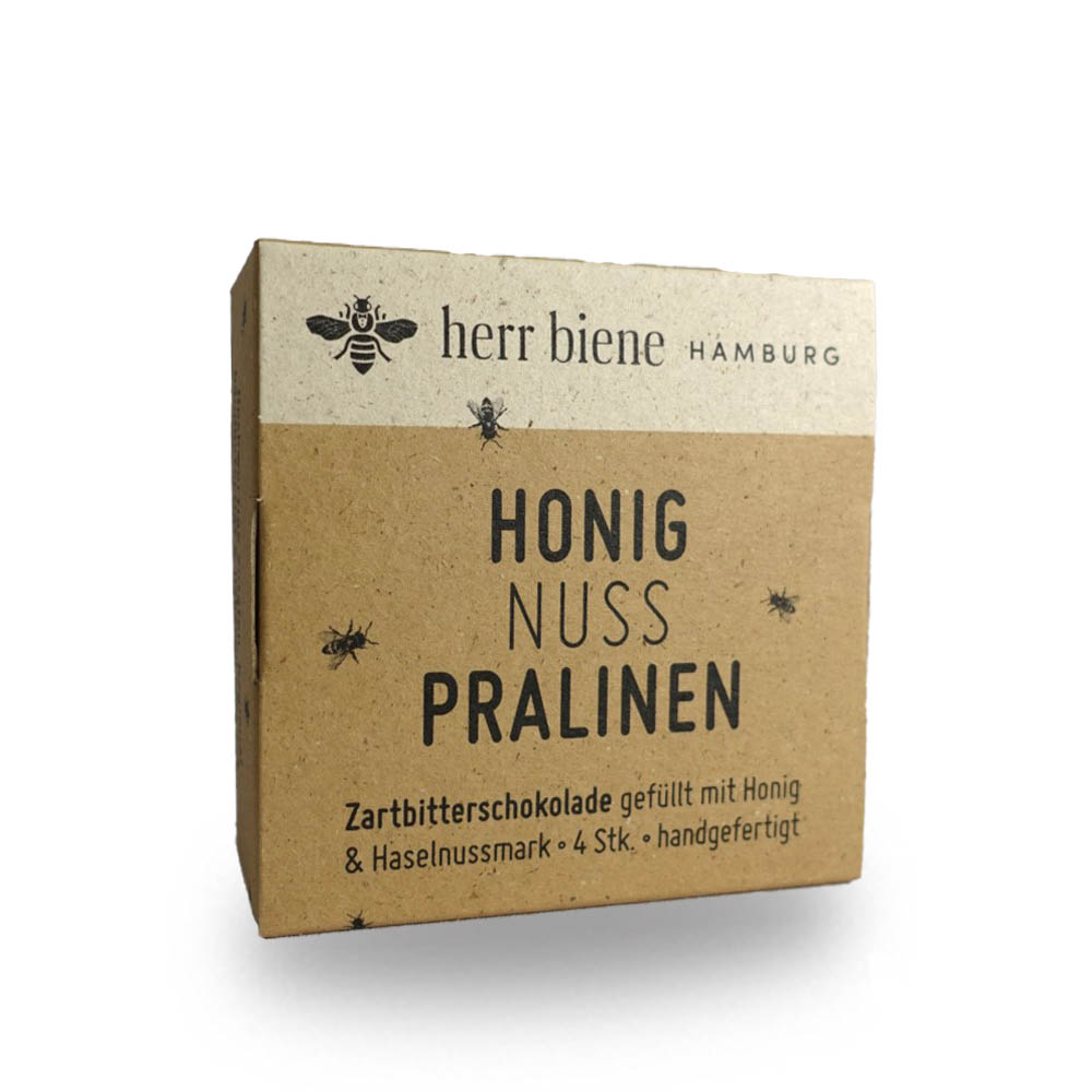 herr biene Honig-Nuss-Pralinen in Zartbitterschokolade 4 Stk online kaufen bei Kaffee Rauscher