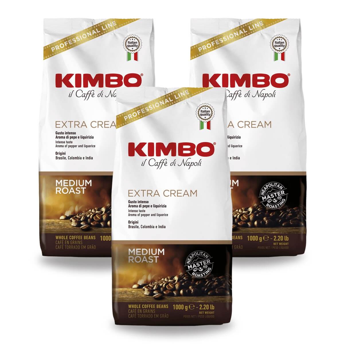 Kimbo Extra Cream Espresso 3 x 1000g Bohnen AKTION online kaufen bei Kaffee Rauscher