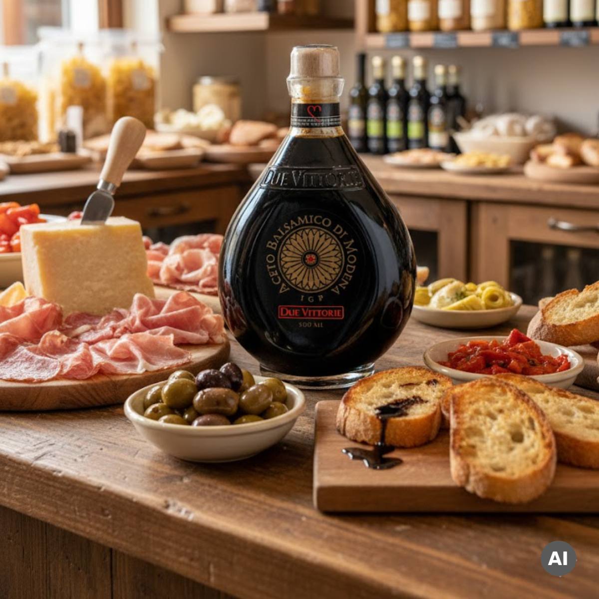 Due Vittorie Oro Gold Balsamico-Essig als hochwertige Zutat in einer authentischen italienischen Küche